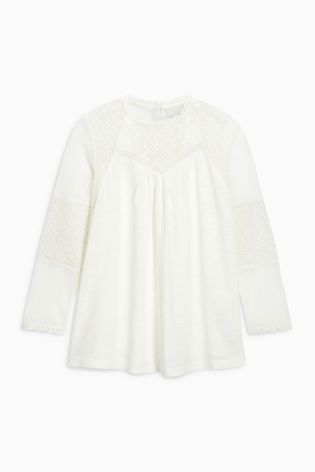 Cream Lace Sleeve Blouse (3-16yrs)